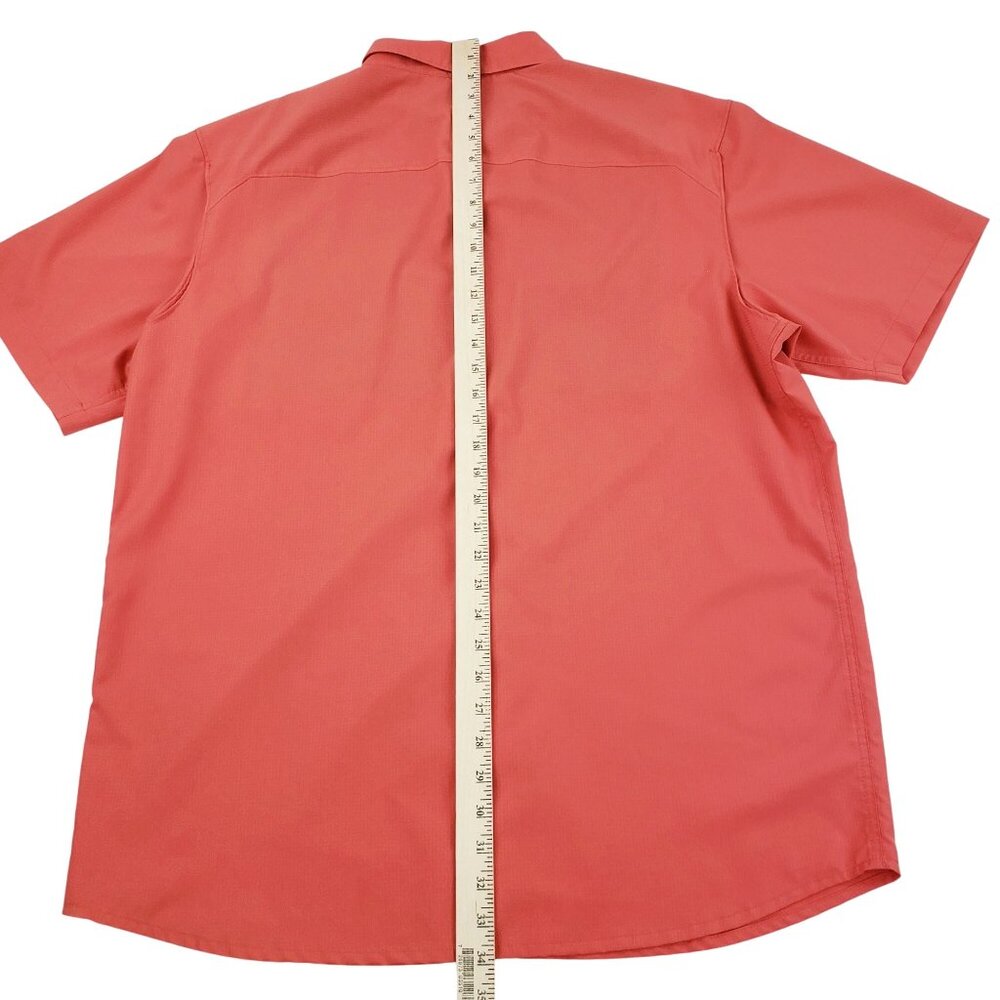 Columbia Men Shirt Size XL Omni Shade Short Sleeve Vented Red Fishing Button Up - Picture 5 of 7
